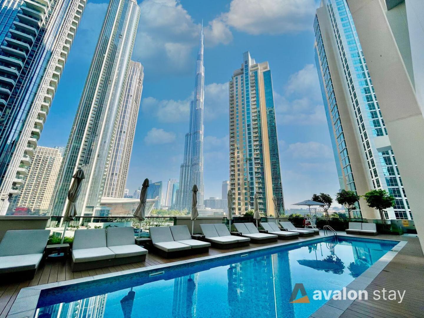 Avalonstay - Luxury 1Br Apt In Downtown Dubai-Brand New-Burj Khalifa & Fountain Views From Pool 外观 照片